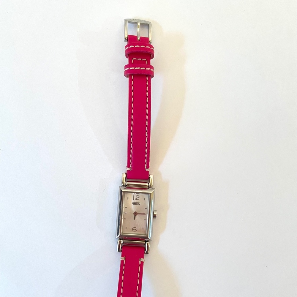 NEW Coach Madison Double Strap Stainless Steel Pink Leather Watch - Picture 6 of 14